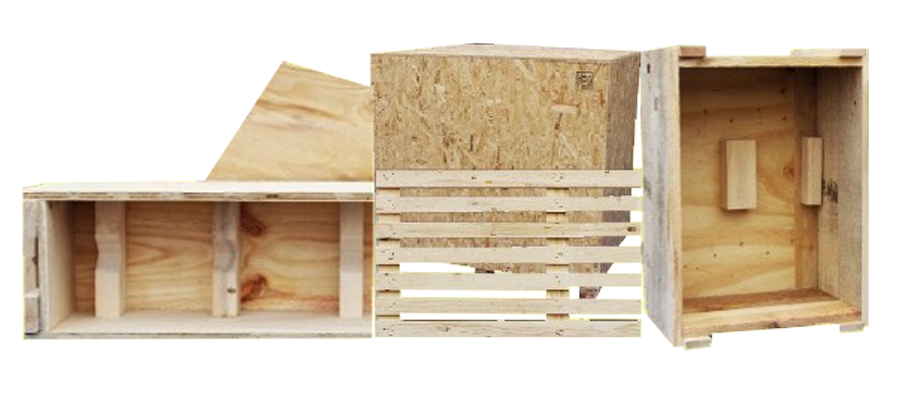 Holzkisten in verschiedenen Groessen für einen sicheren Transport